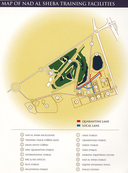 ナド・アルシバ競馬場内の調教施設 見取図